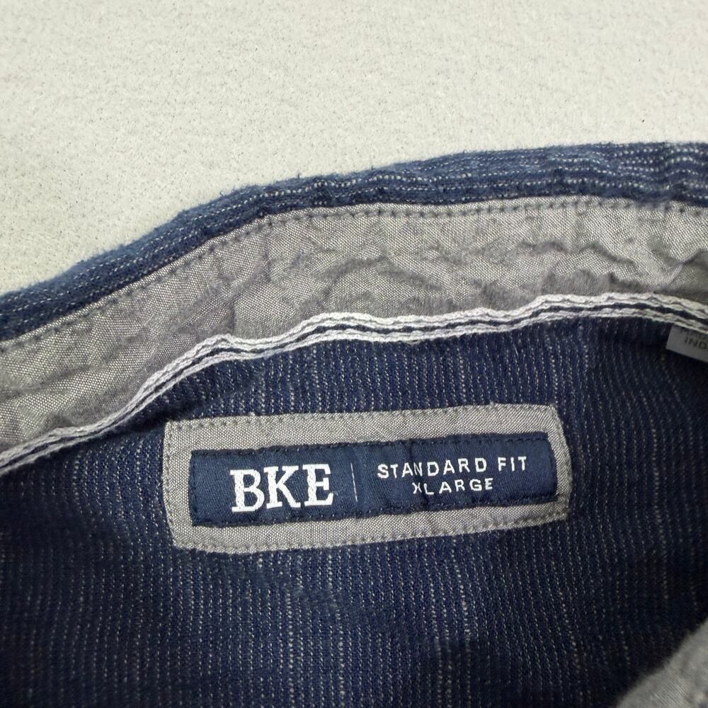 BKE Striped Standard Shirt Men's Extra Large Blue Pearl Snap Button Western - Picture 4 of 9